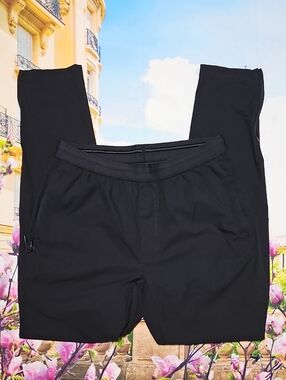 BR STANDARD Black Zippered Ankle Motion Tech Joggers Pants Size Medium